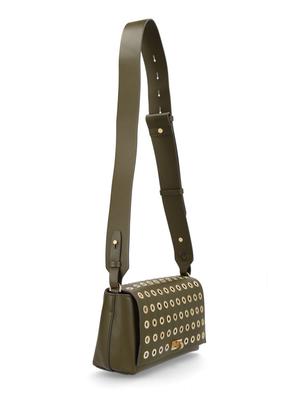 Mortimer Leather Shoulder Bag Green Cow