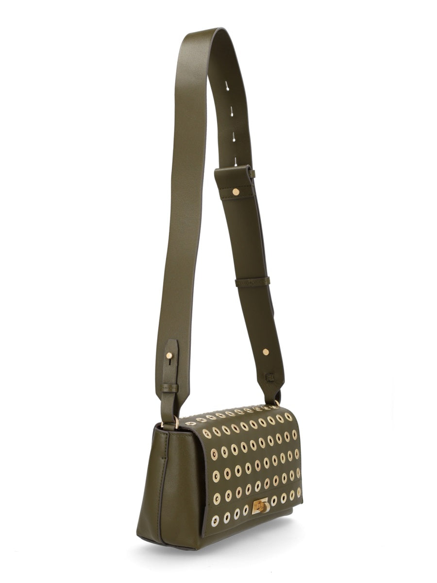 Mortimer Leather Shoulder Bag Green Cow