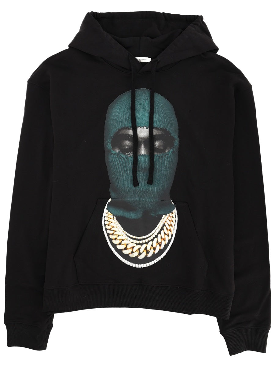 Black Sweatshirt With Print Cotton Sweatshirts