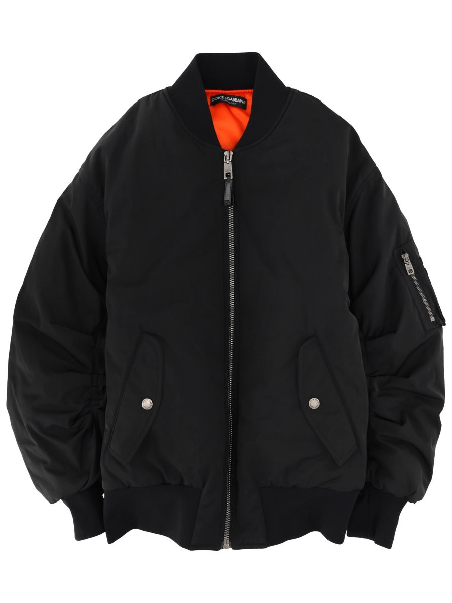 Oversized Bomber Jacket Black Polyamide