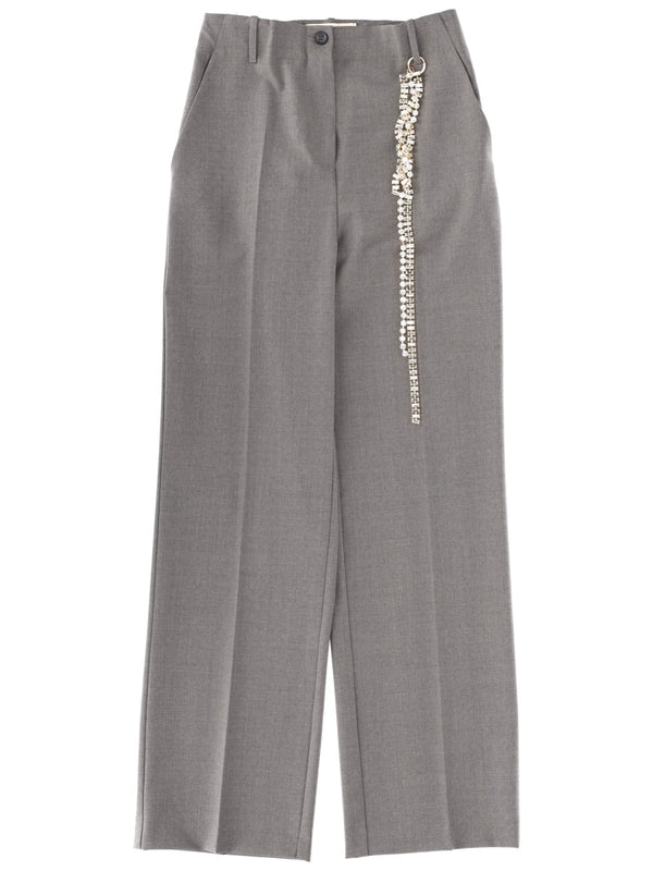 Tailored Straight Leg Pants Charcoal Main: Virgin Wool Trousers