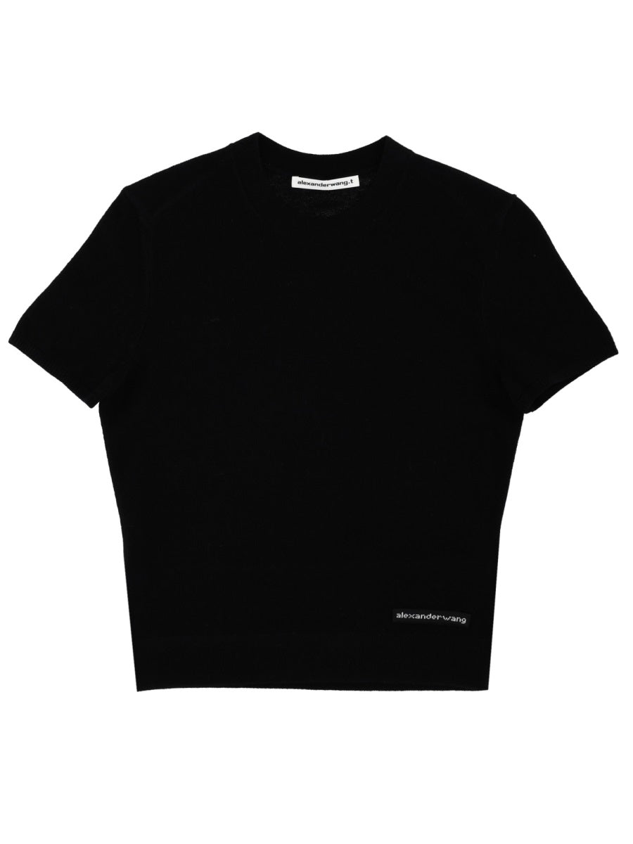 Logo T-Shirt Black Wool T-shirts