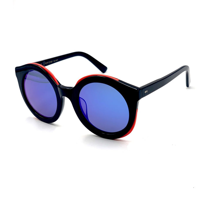 Pop star Nero Celluloid Occhiali Sole