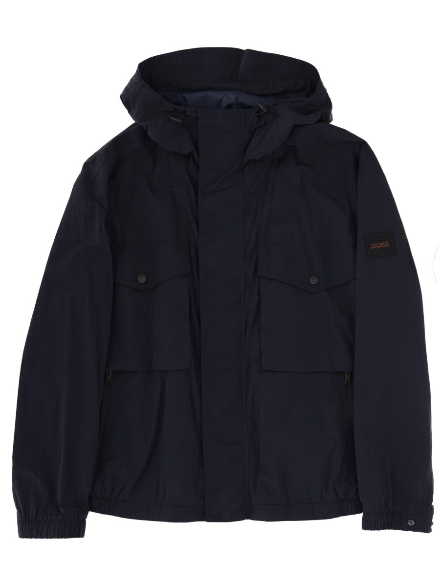 Relaxed Fit Jacket Blue Polyamide