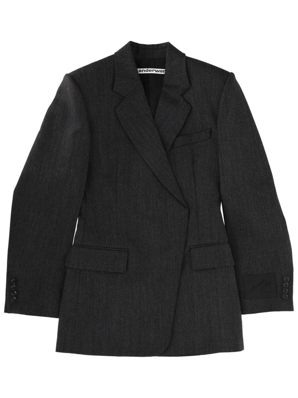 Mini Blazer Dress Black Wool Sheep