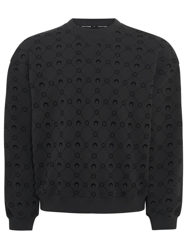 Monogram Sweatshirt Black Cotton Sweatshirts