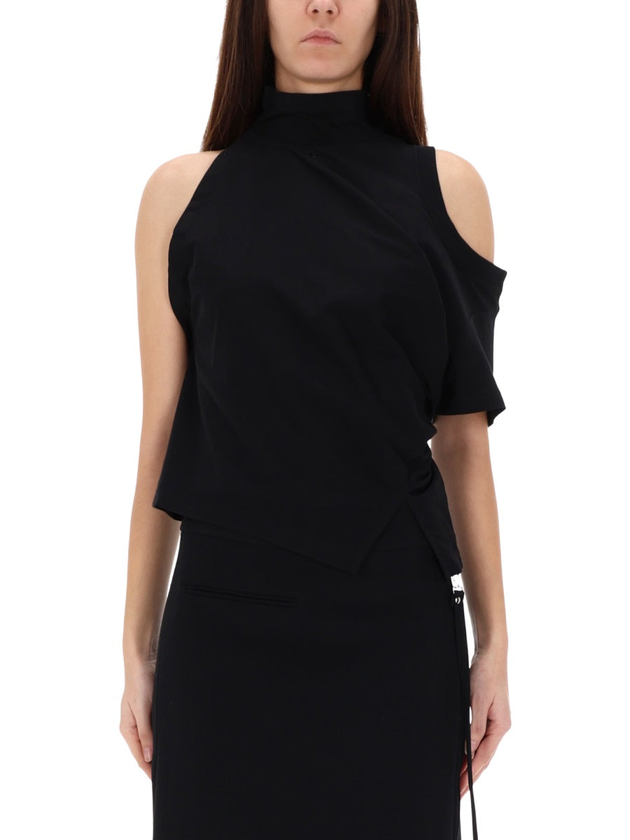 Asymmetrical T-Shirt Black Cotton T-shirts