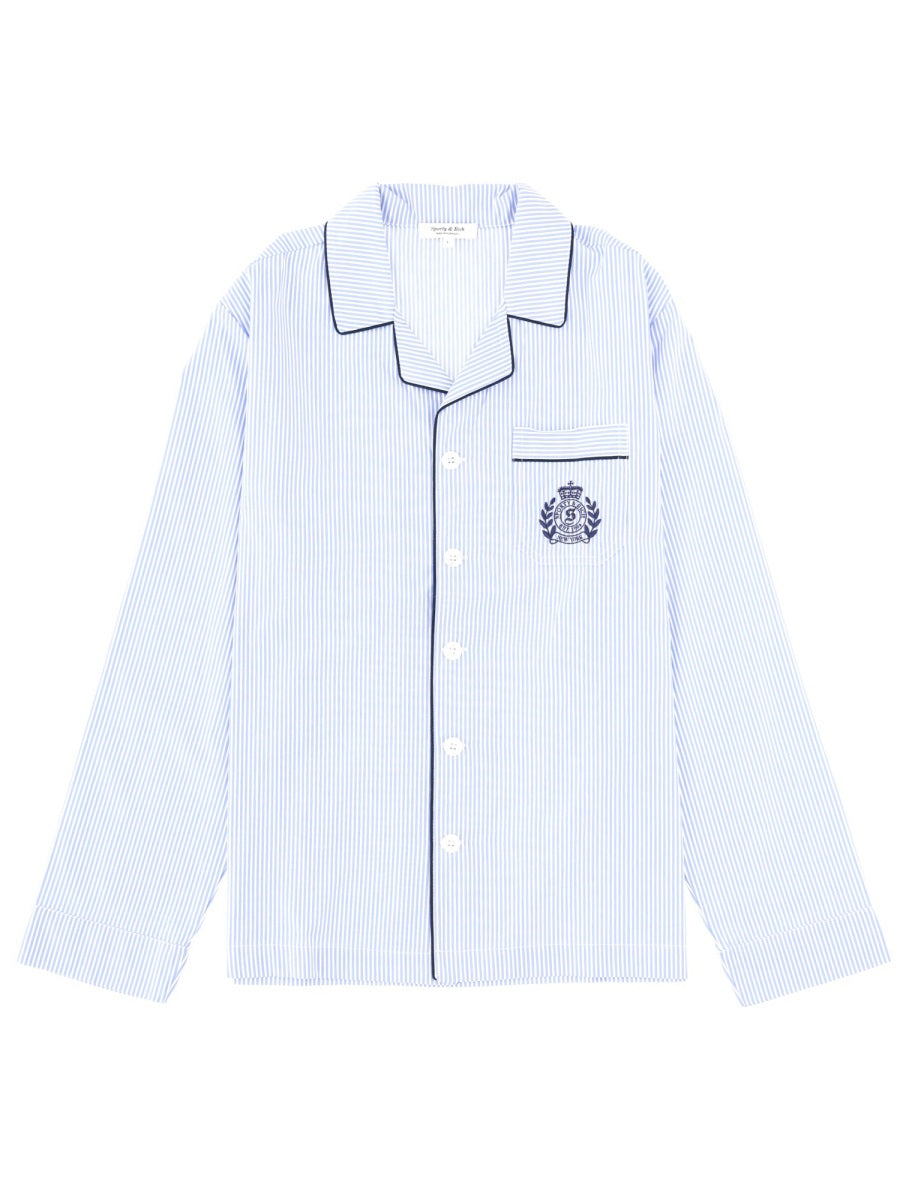 Pajama Shirt Blue Cotton