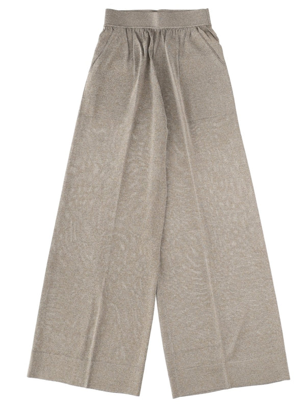 Wide Leg Tailored Pants Grey Viscose Trousers