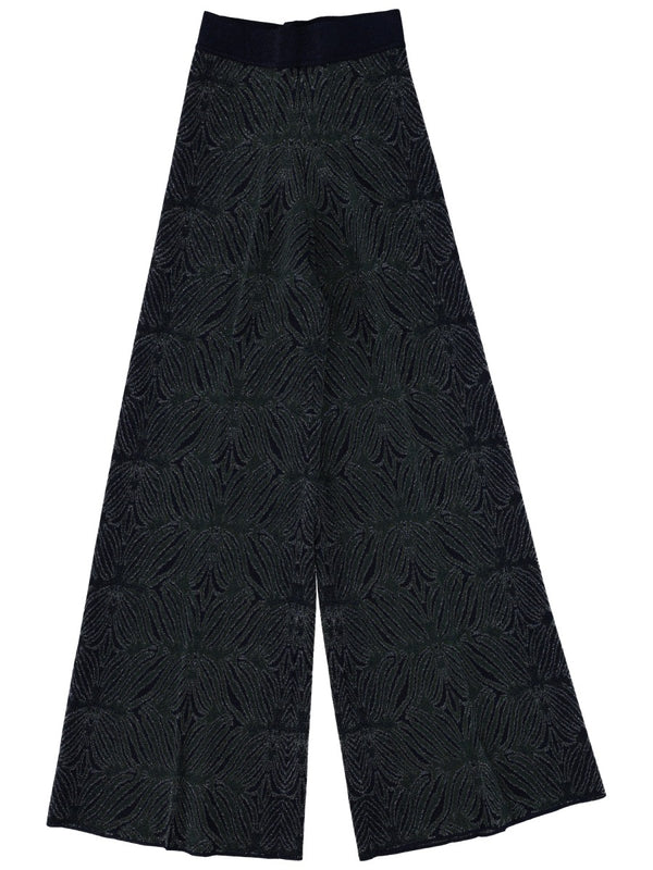 Wide Leg Patterned Pants Multicolour Main: Viscose Trousers