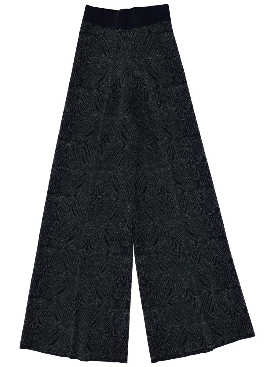 Wide Leg Patterned Pants Multicolour Main: Viscose Trousers