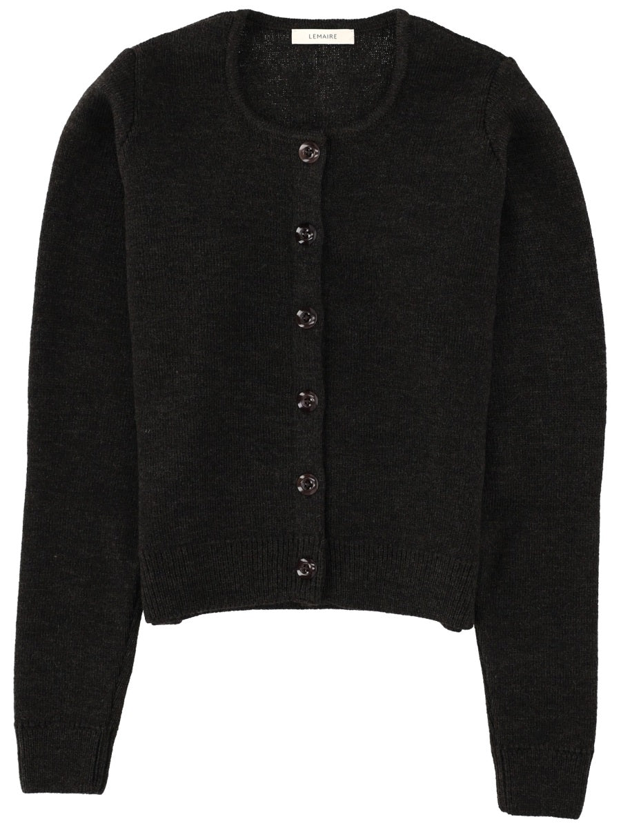 Wool Blend Cardigan Brown Acrylic Jumpers