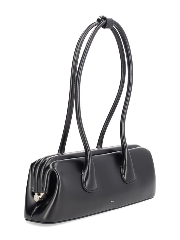Shoulder Bag Boat Wide Mini Black Leather