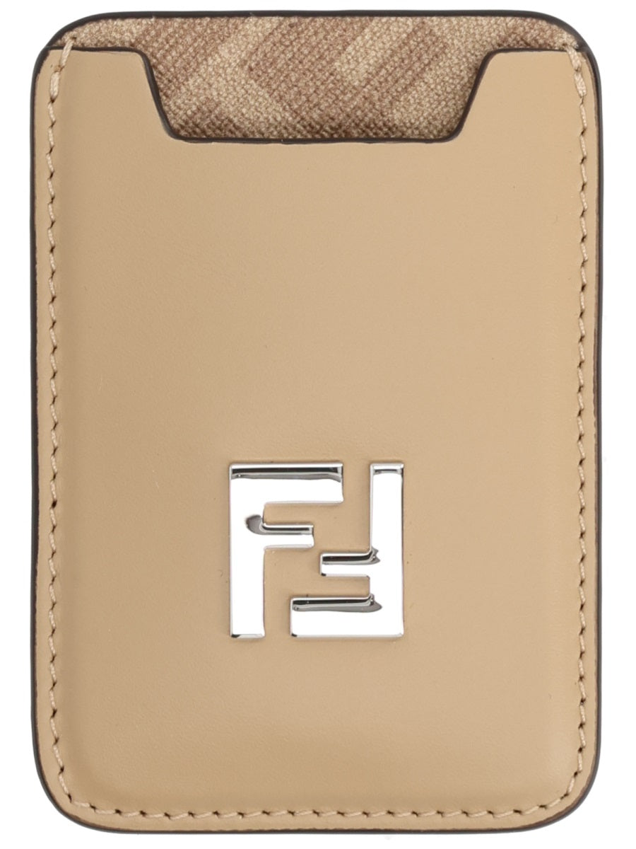 Card Holder Beige Leather Wallets & Purses
