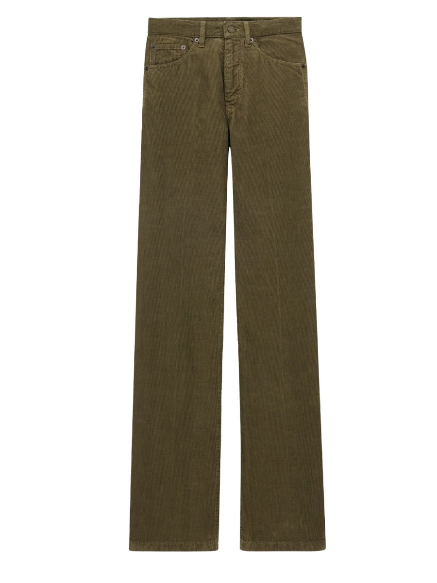 Wide Leg Cotton Pants Brown Trousers