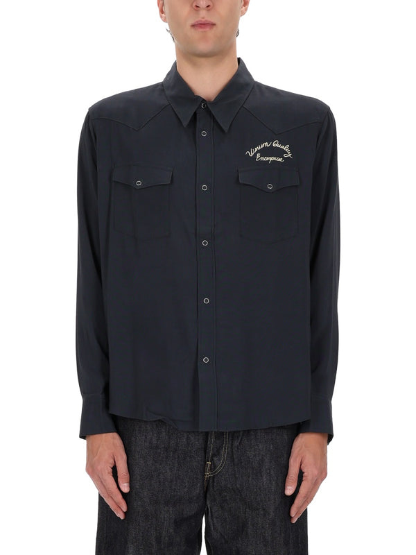 Four Corners Shirt Black Rayon