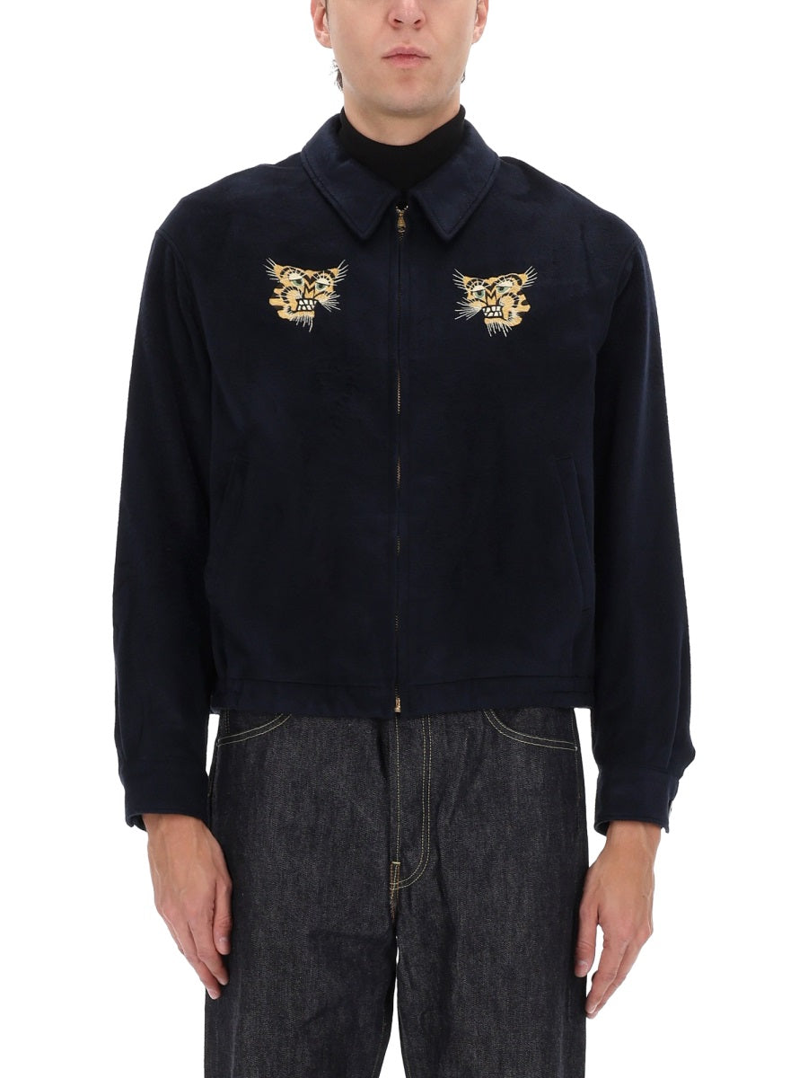 Norad Blouson Jacket Blue Silk