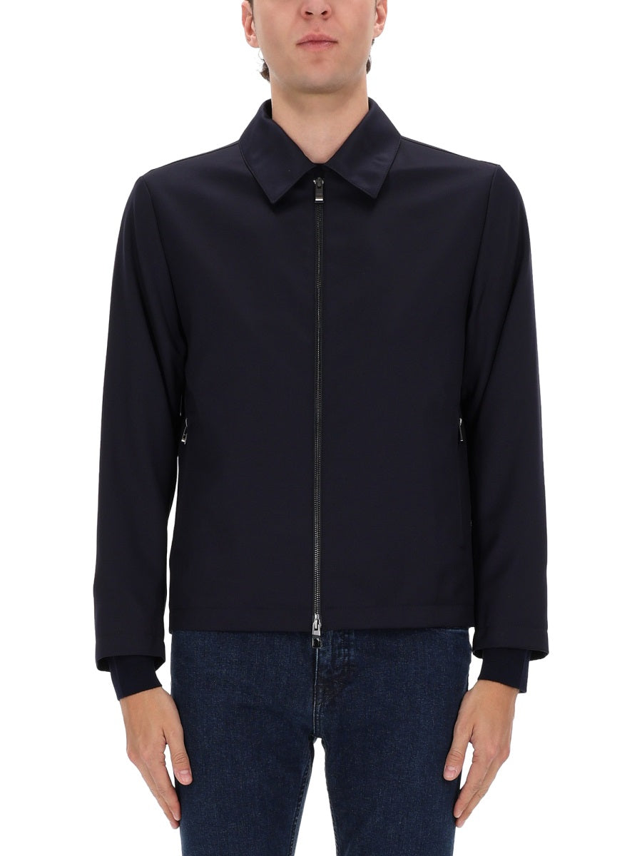H-Hanry-Wing Jacket Blue Virgin Wool