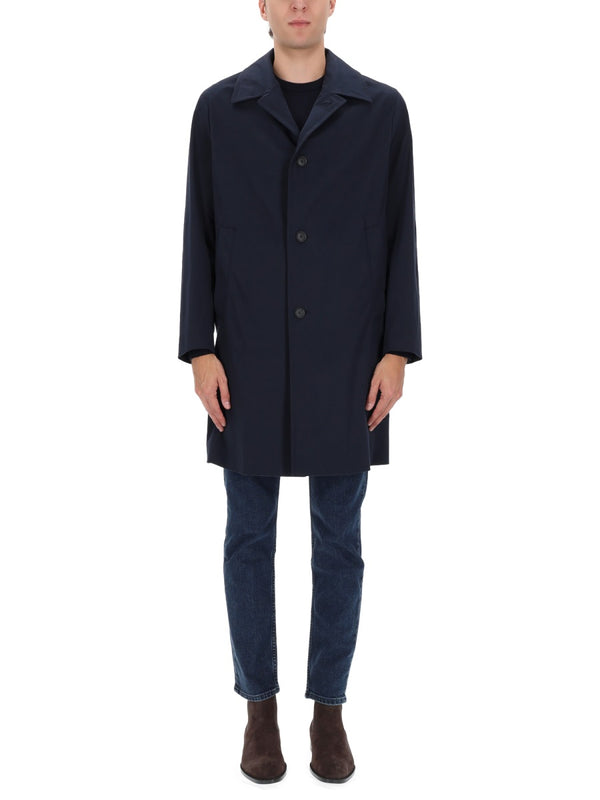 C-Clark Coat Blue Cotton Elastane Trench & Raincoats