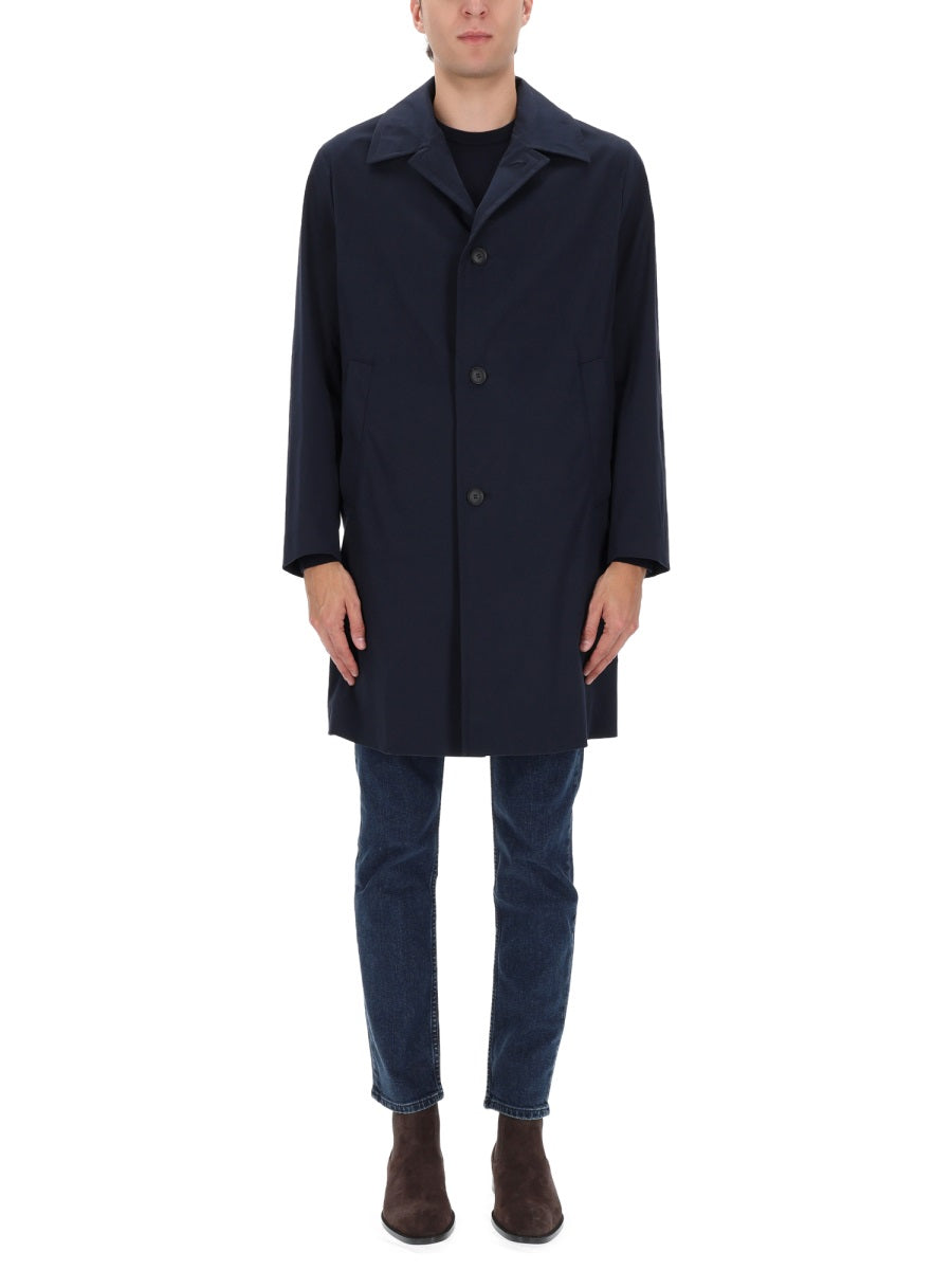 C-Clark Coat Blue Cotton Elastane Trench & Raincoats