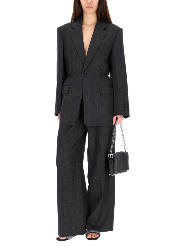 Tailored Pants Charcoal Wool Trousers