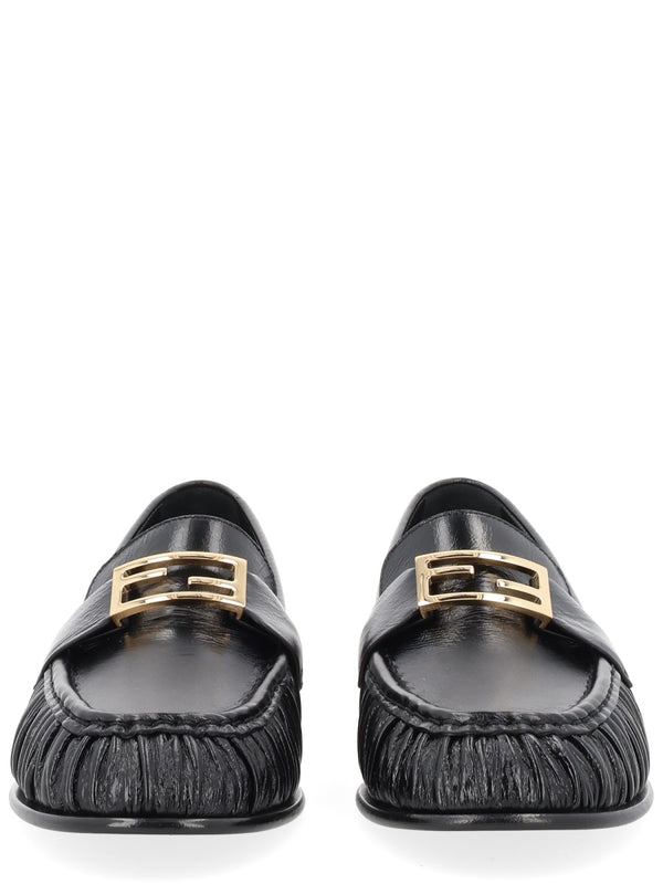 Moccasin Baguette Black Leather Loafers