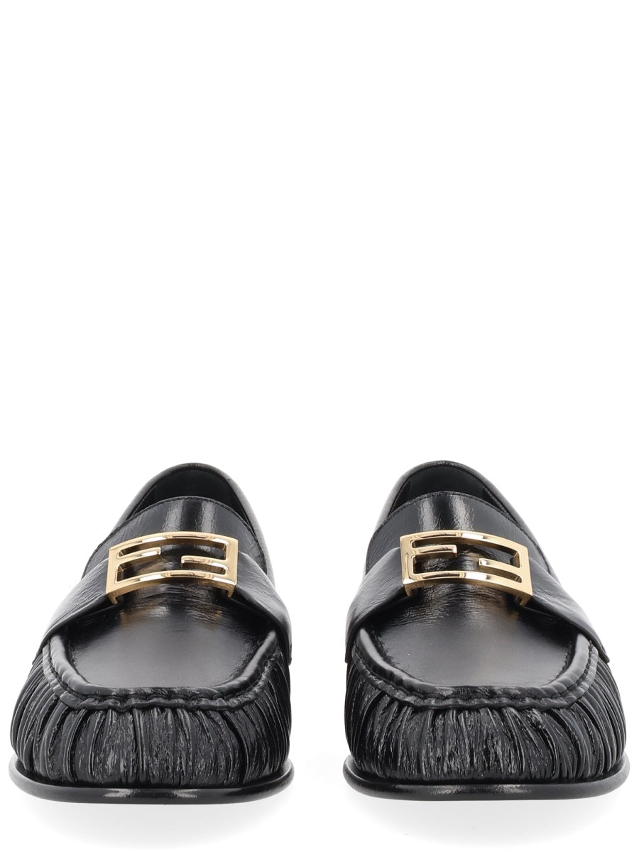 Moccasin Baguette Black Leather Loafers