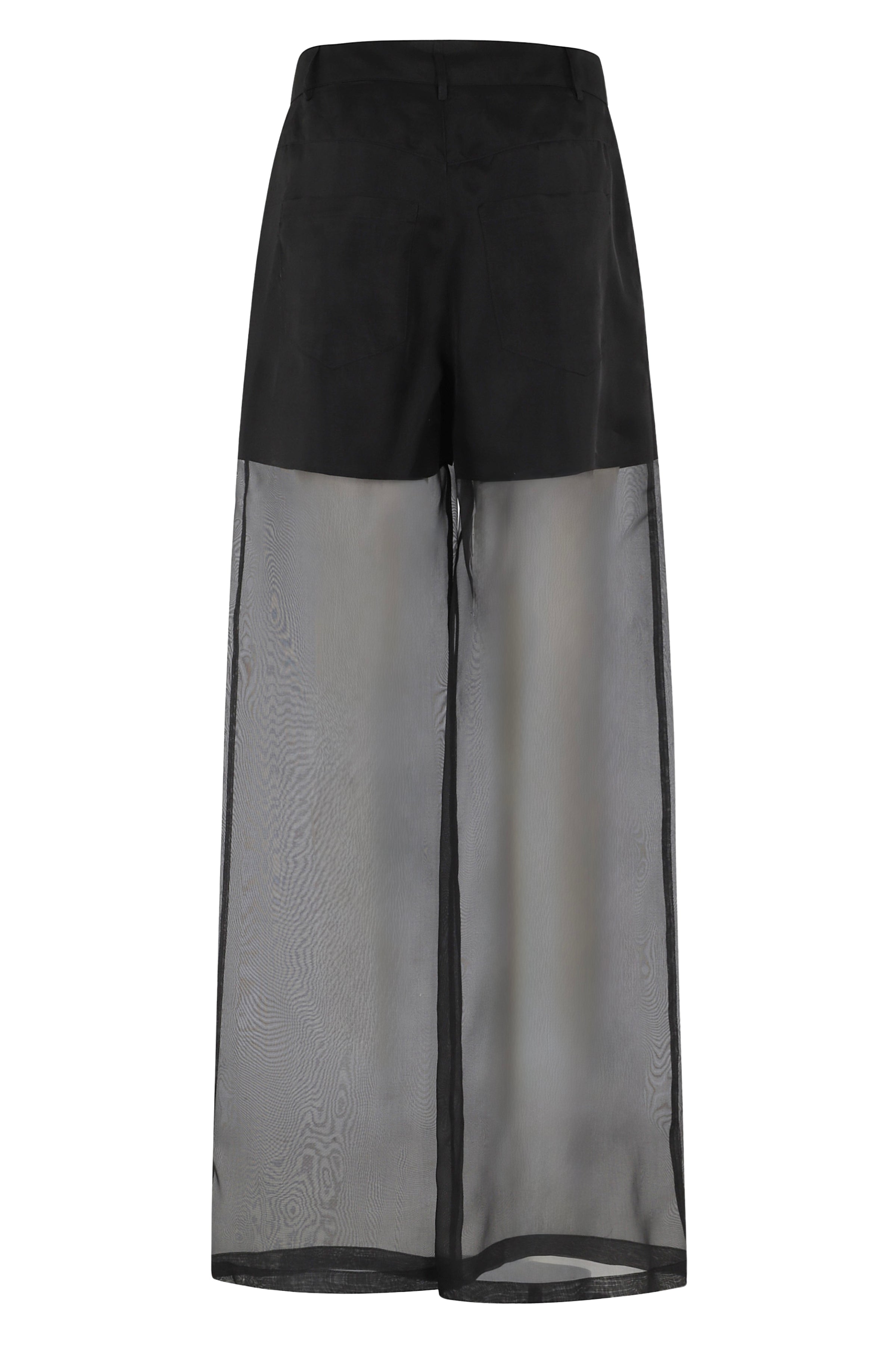 Pantalone 5 Tasche Organza Di Seta Black Sottoveste: Poliestere Pantaloni