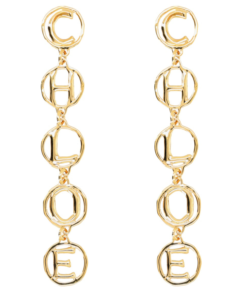Chloé Script Earring Gold Brass Earrings