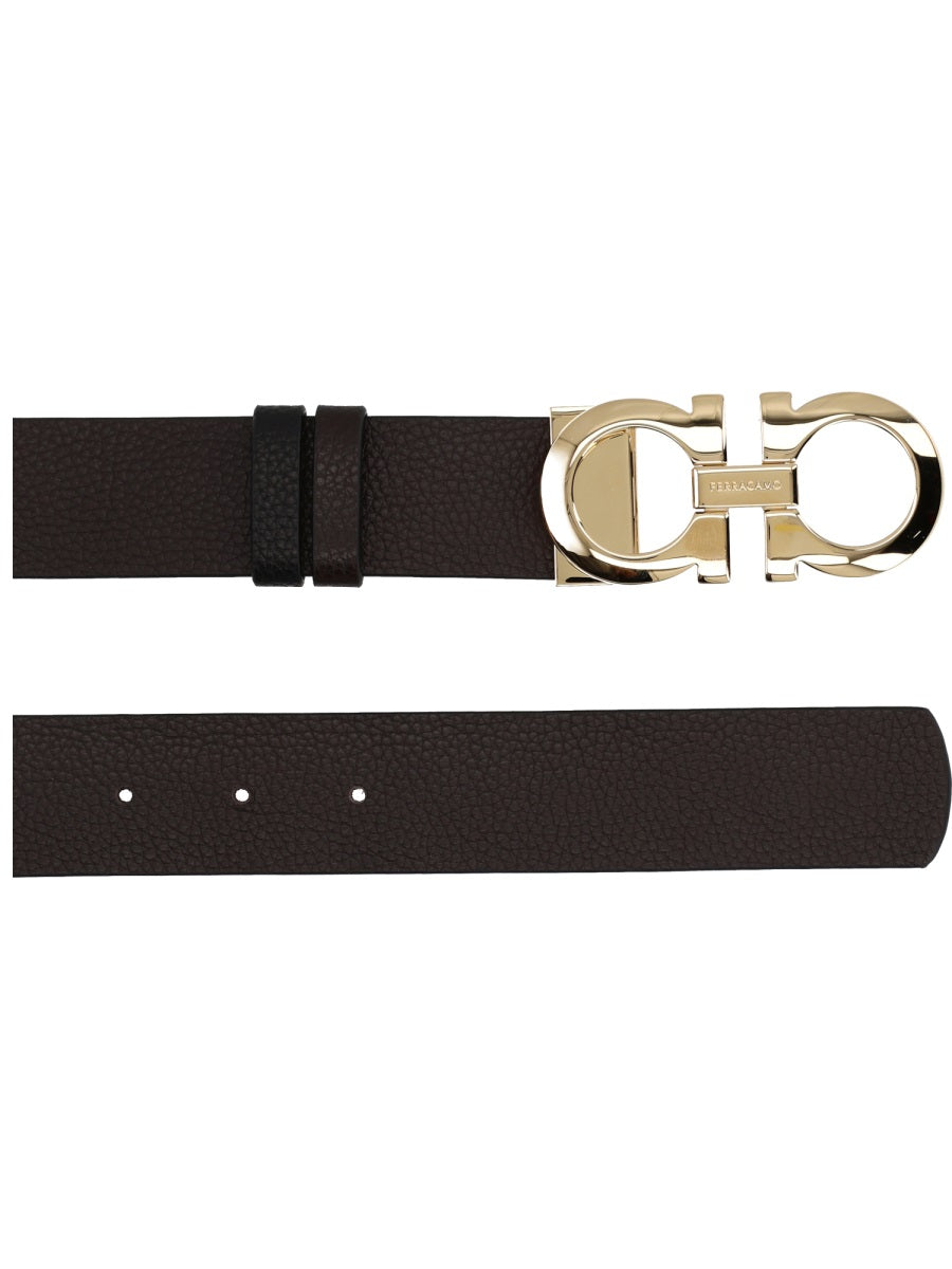 Reversible Hooks Belt Brown Leather