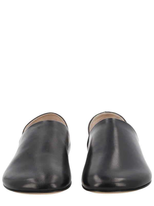 Leather Slipper Shoe Black
