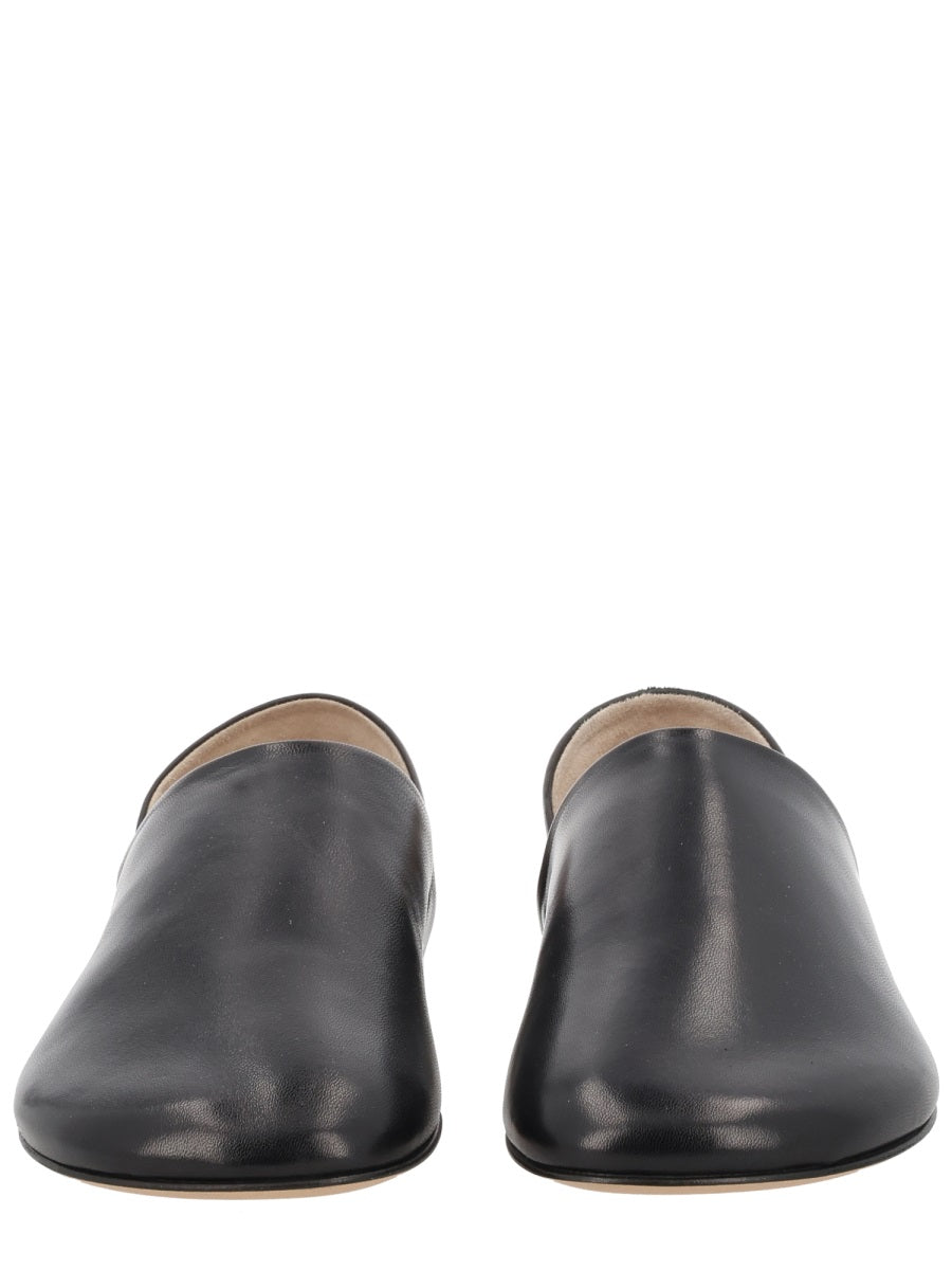 Leather Slipper Shoe Black