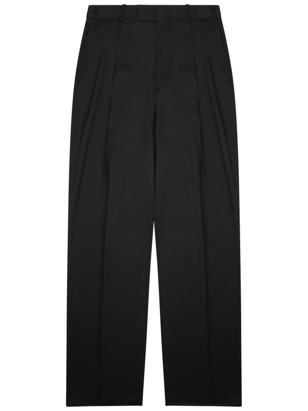 Tailored Silk-Blend Trousers, Black Viscose Silk