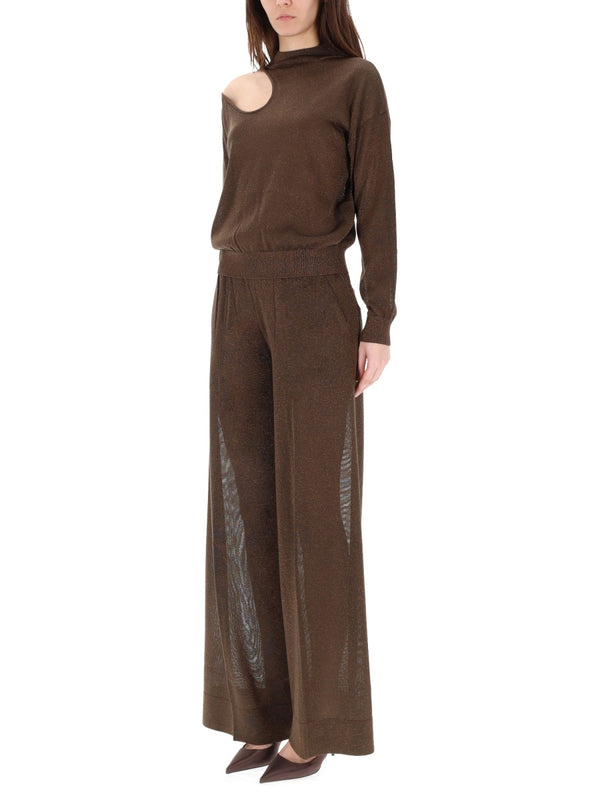 Tailored Pants Brown Viscose Trousers