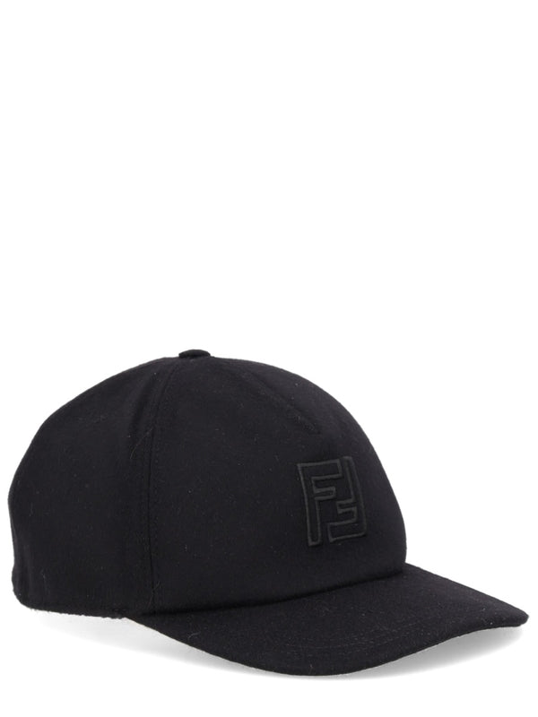 Baseball Hat Wool-Cashmere Black