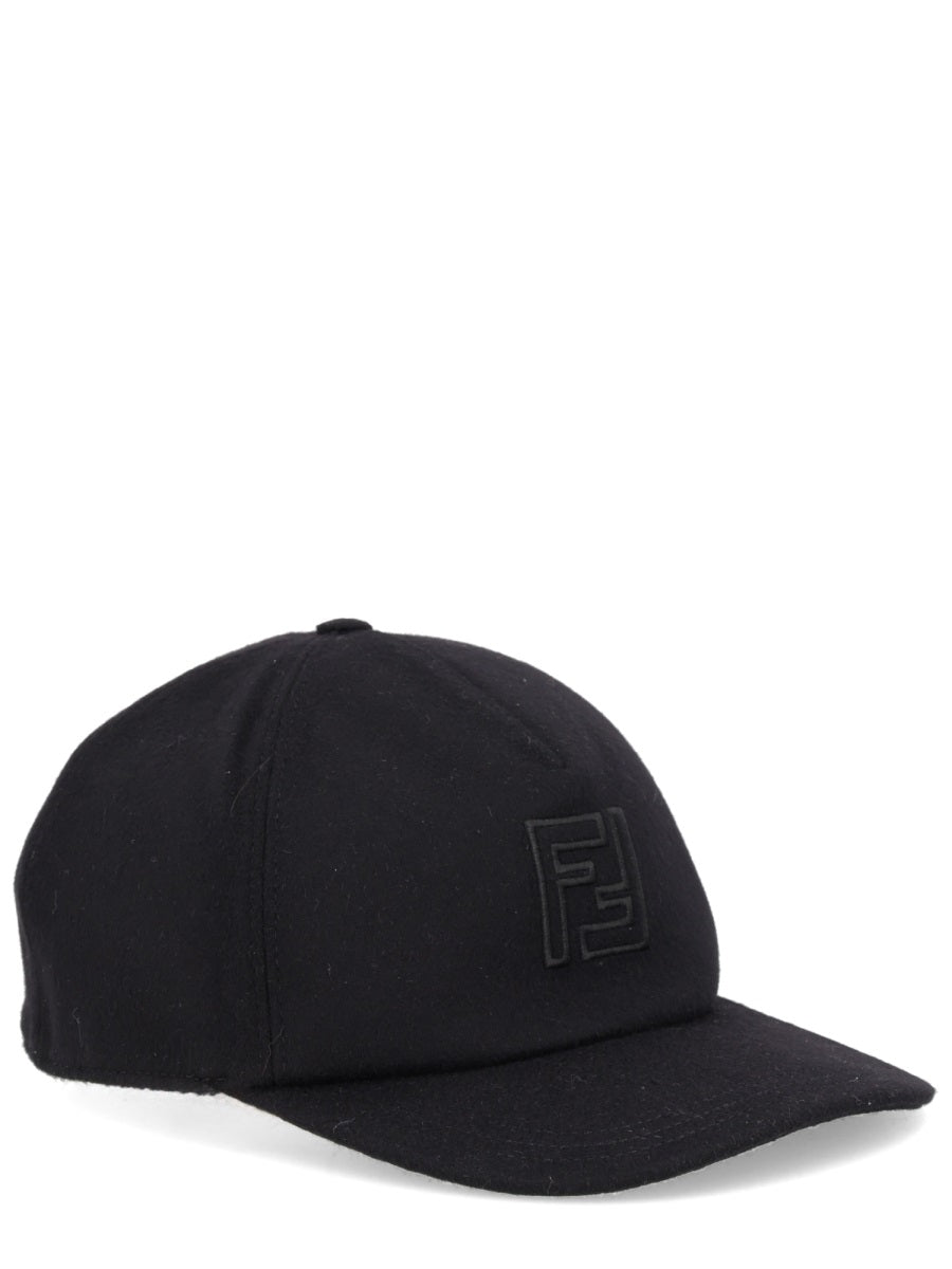 Baseball Hat Wool-Cashmere Black
