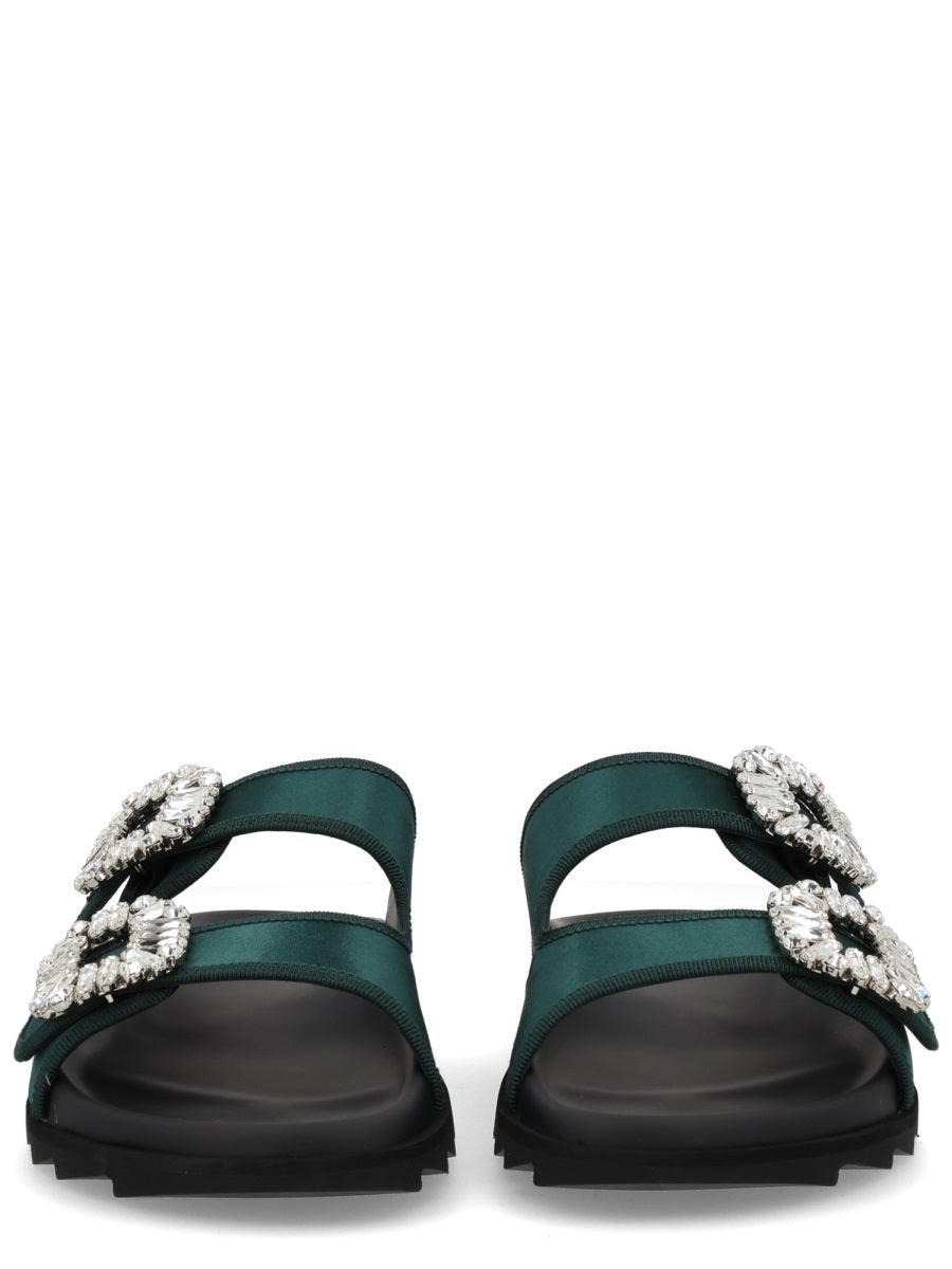 Slidi Viv Sandal Green Textile