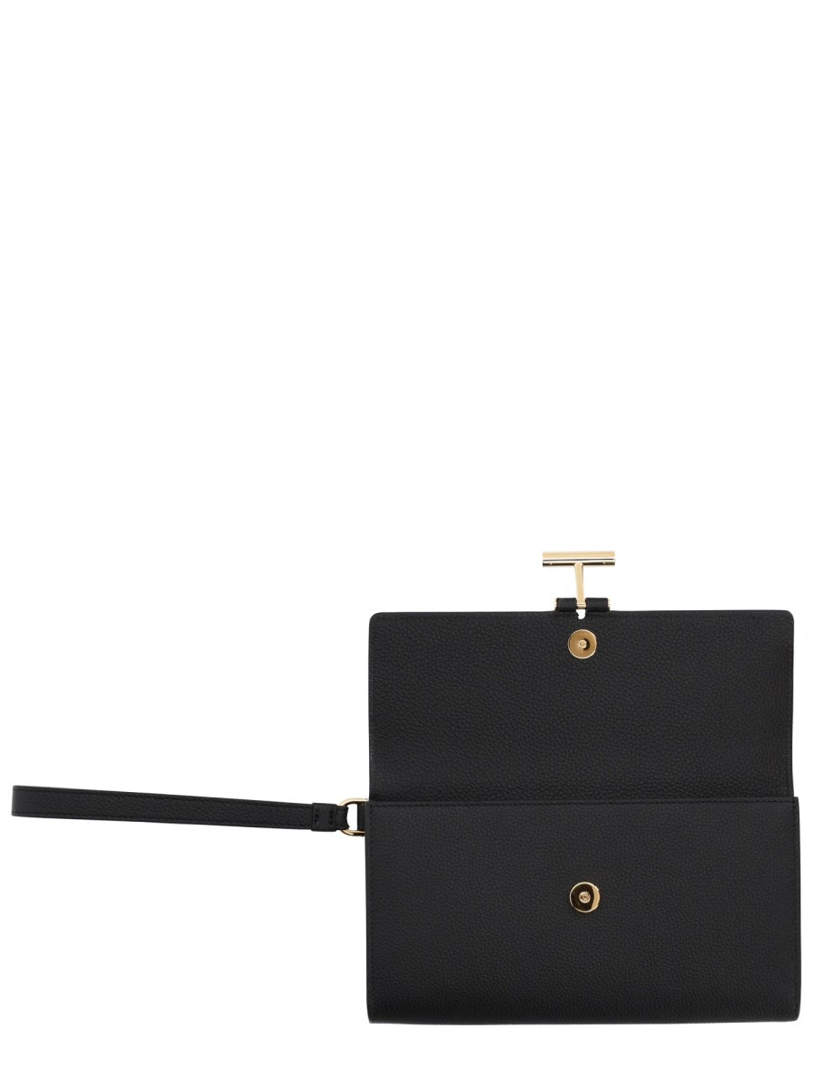 Tara Clutch Bag Black Leather