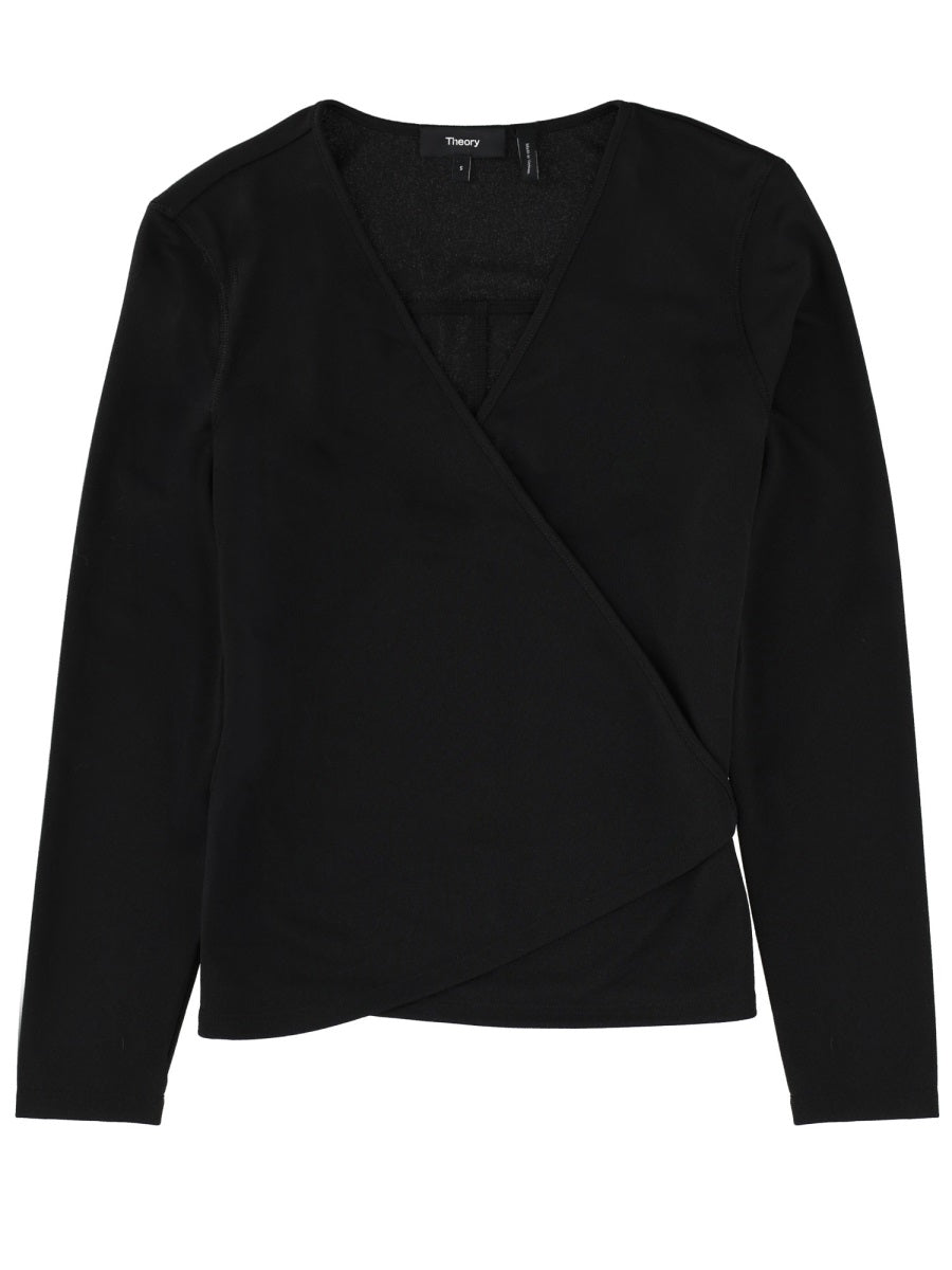 Lace-Up Shirt Black Polyester Jumpers