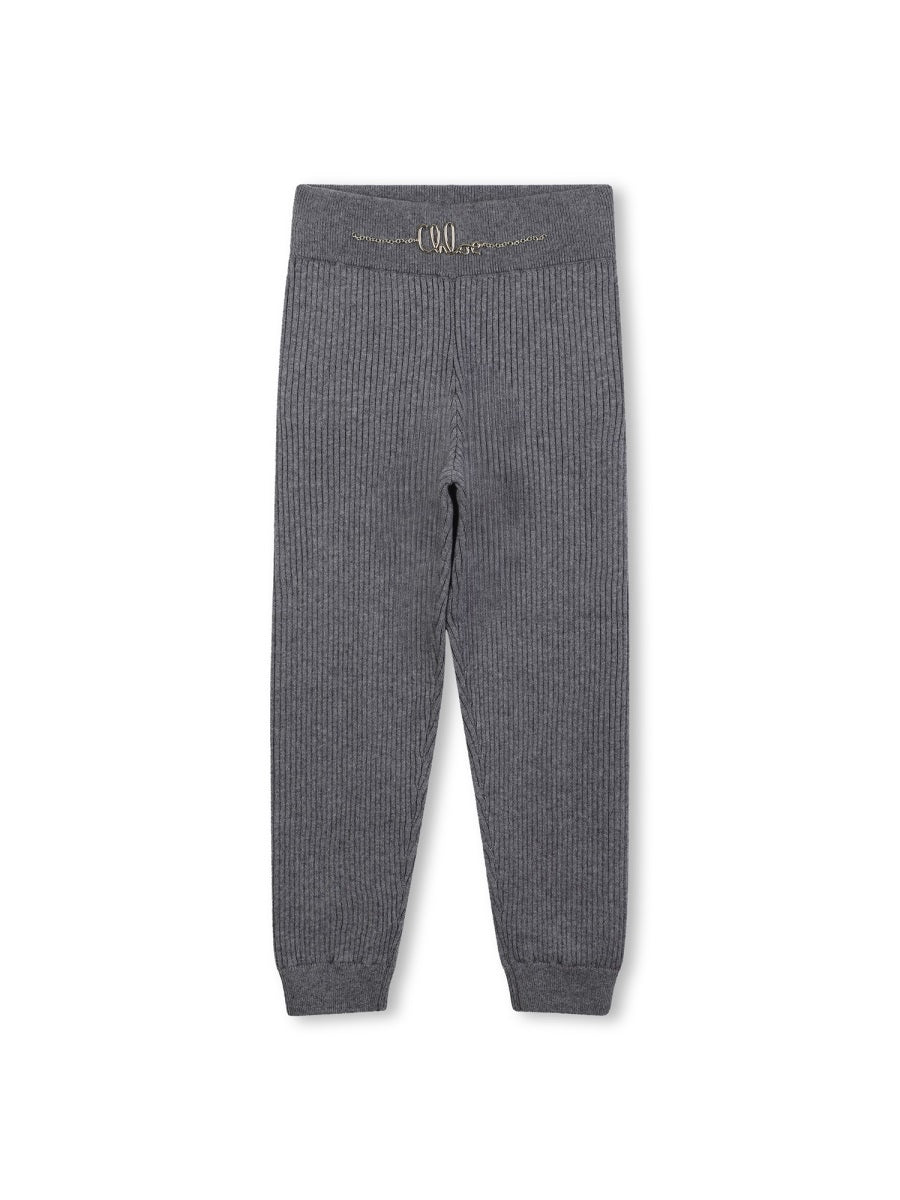 Trousers Tricot Grey Cotton Wool