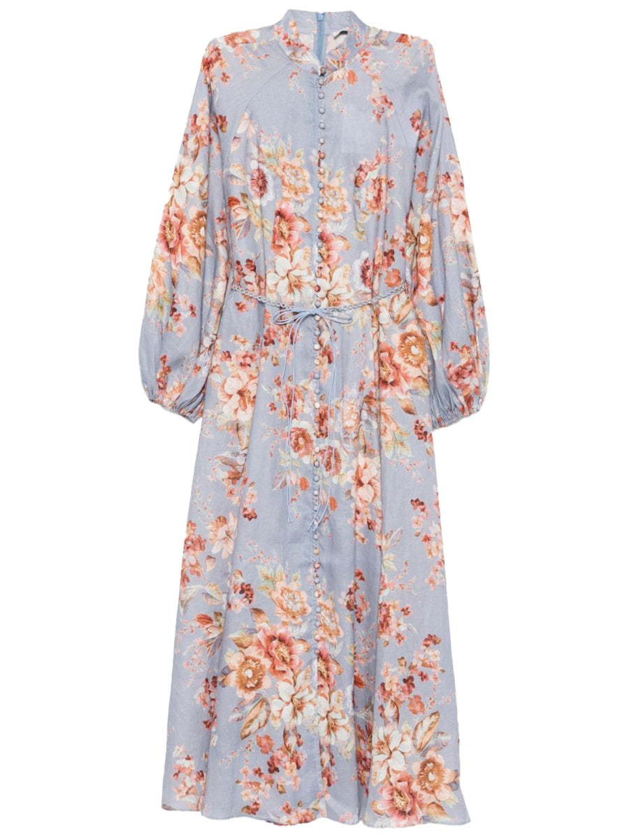 Awaken Billow Dress Multicolour Linen