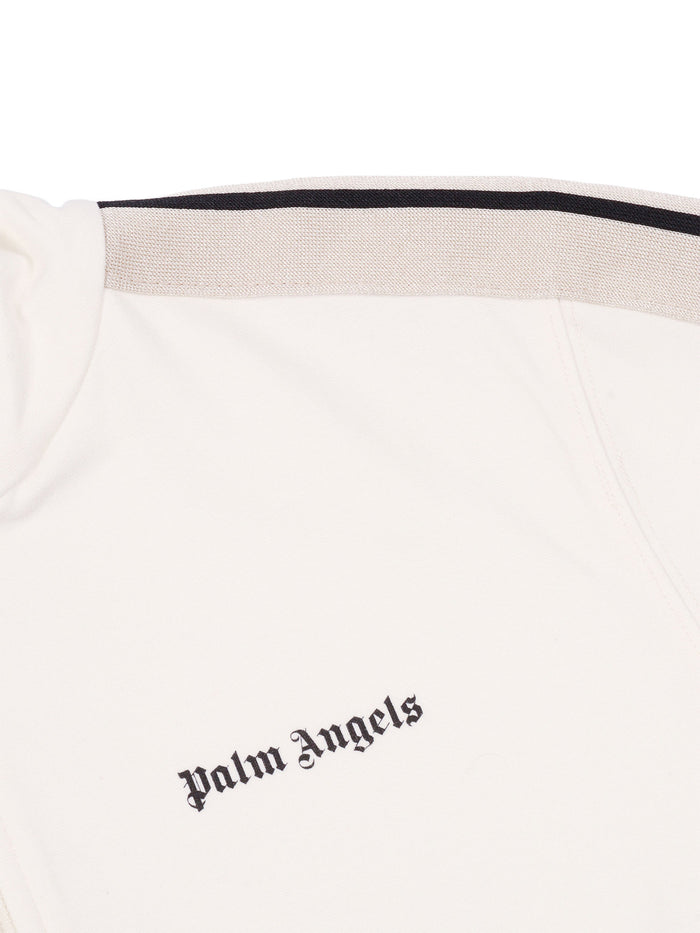 Track Cropped Zip Hoodie Girl White Sweatshirt