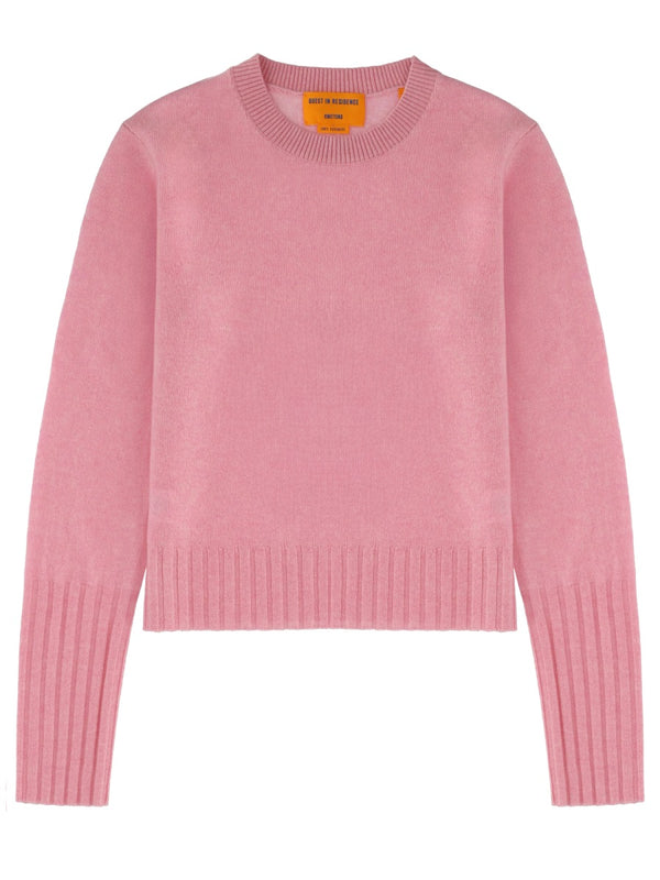Shrunken Crew Jersey Pink Cashmere Jumpers