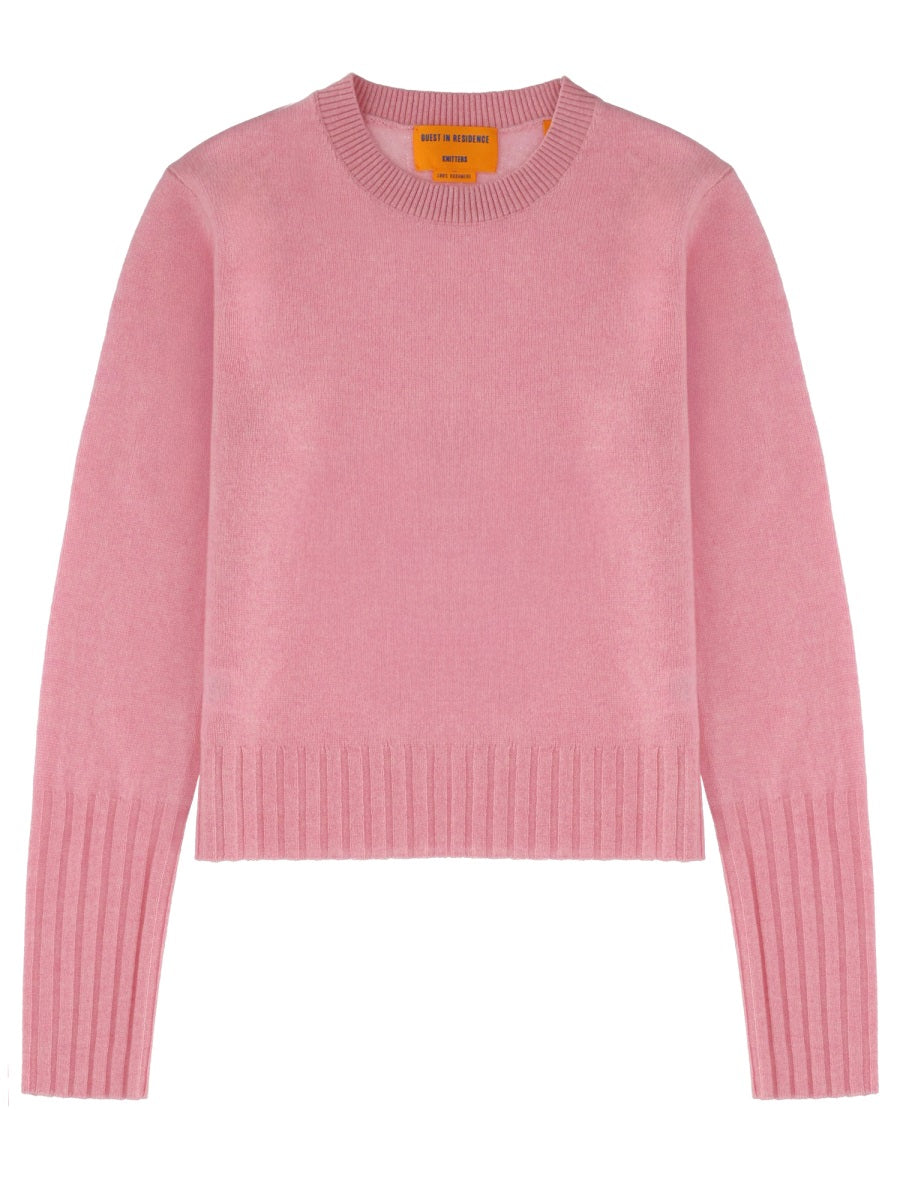 Shrunken Crew Jersey Pink Cashmere Jumpers
