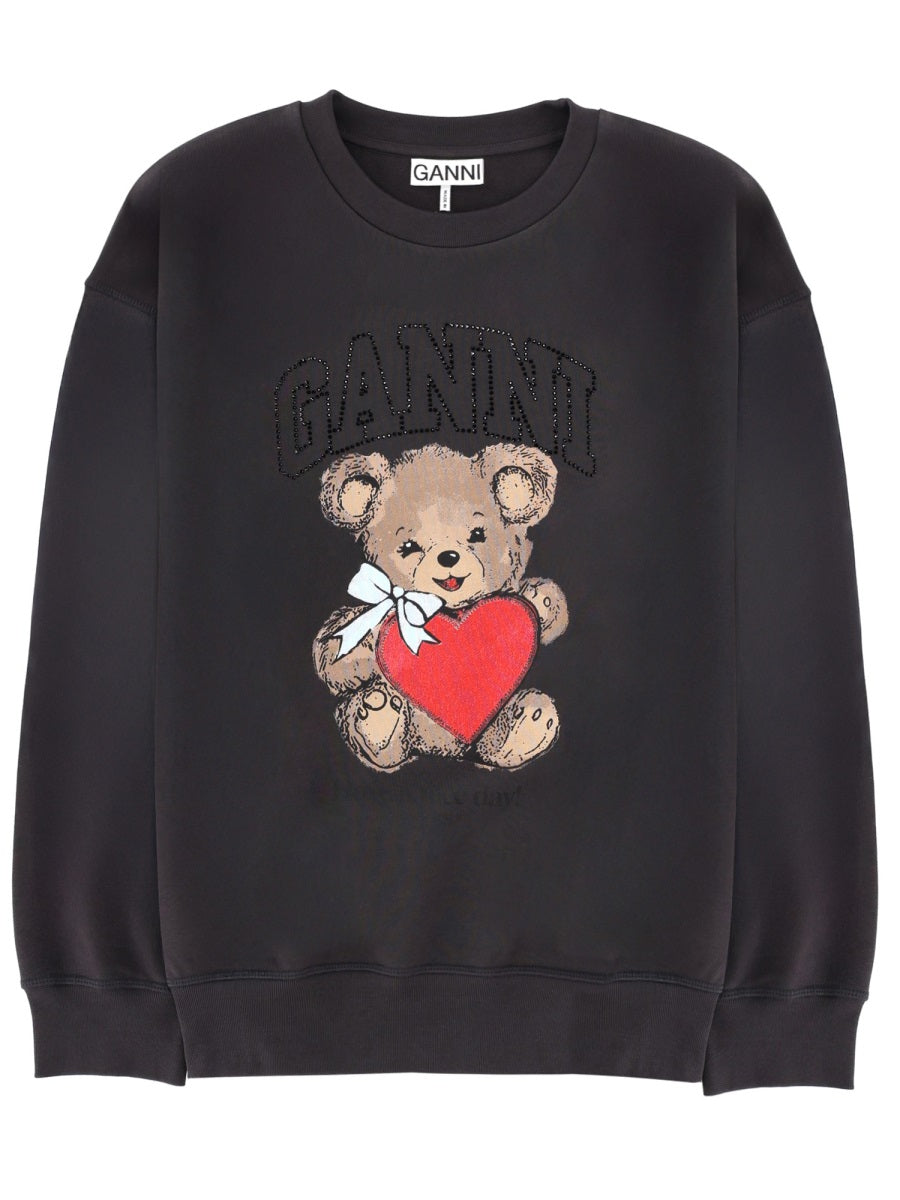 Sweatshirt With Print Charcoal Organic Cotton Sweatshirts