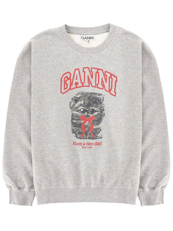 Sweatshirt With Print Grey Organic Cotton Sweatshirts