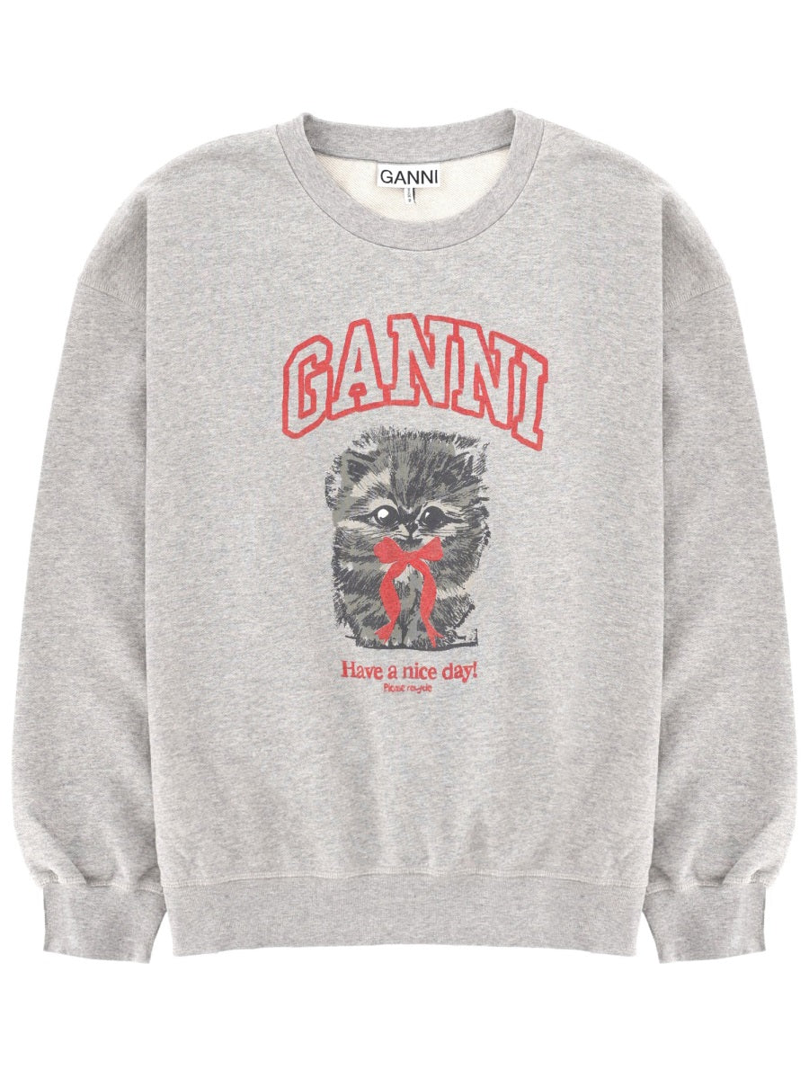 Sweatshirt With Print Grey Organic Cotton Sweatshirts
