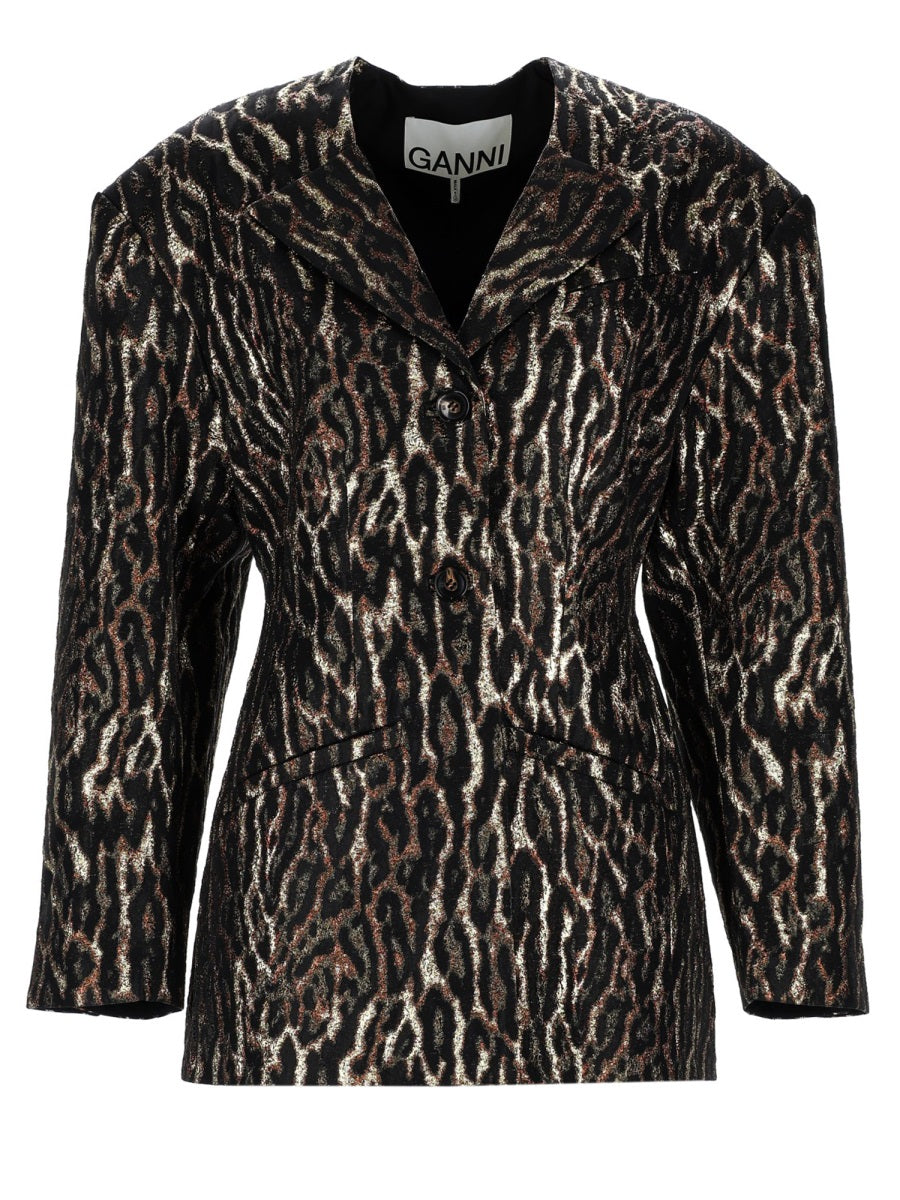 Animal Print Blazer Animalier Recycled Polyester Jacket