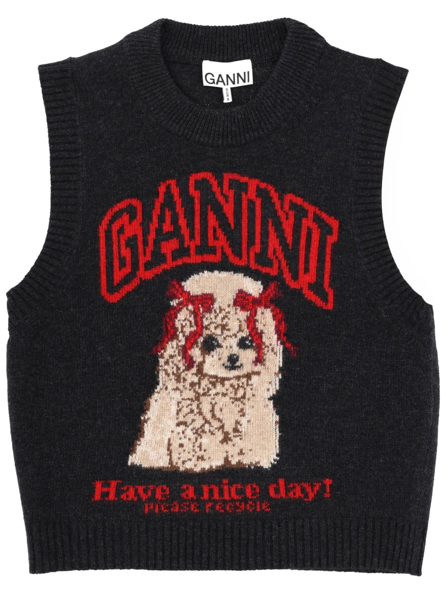 Wool Jersey Waistcoat Black Waistcoats & Gilets