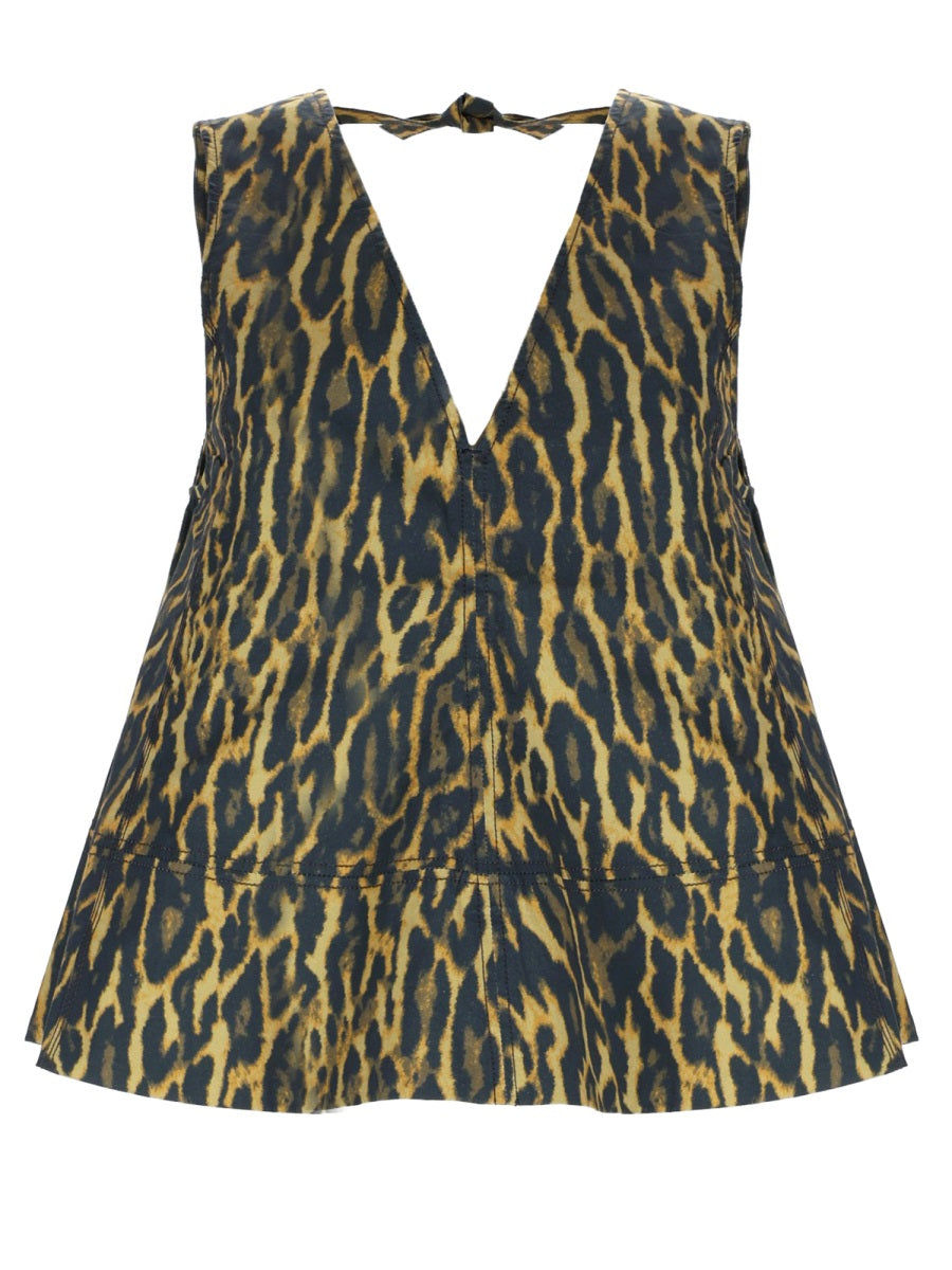 Leopard Print Top Animalier Organic Cotton Elastane Tops